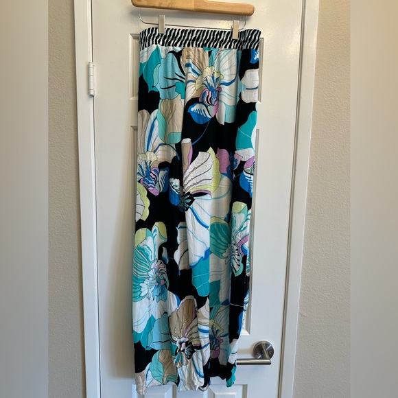 Trina Turk Sintra Flora Split-Leg Swim Cover-Up Beach Pants - Picture 6 of 9